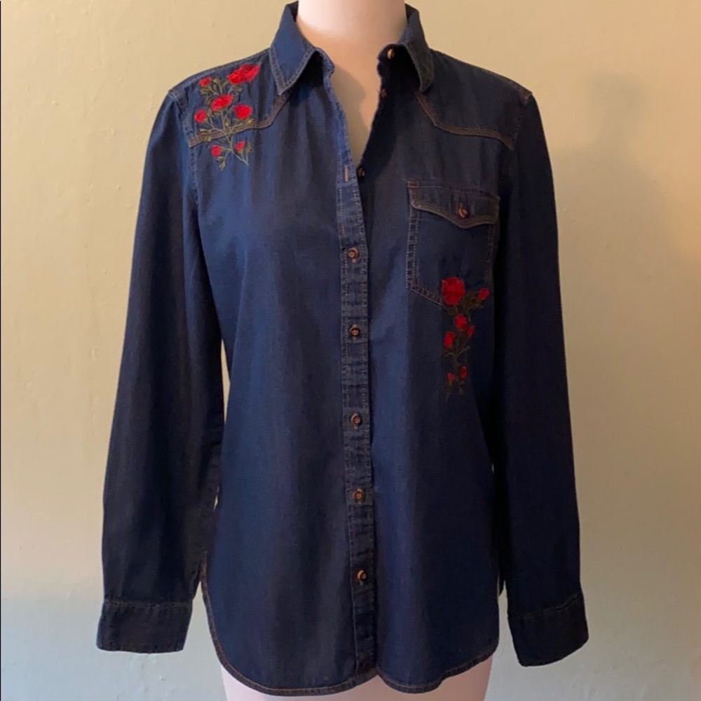 Zara Soft Denim Blouse